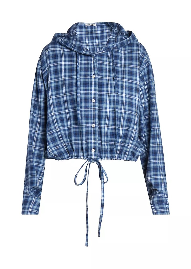 Acne Studios Flannel Check Cotton Hooded Top