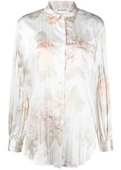 Acne Studios floral print pleated shirt