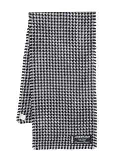 Acne Studios houndstooth frayed-trim scarf