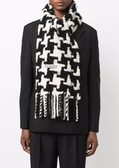 Acne Studios houndstooth-pattern knitted scarf