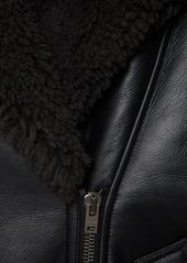 Acne Studios Leather Shearing Jacket W/shawl Collar