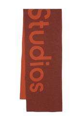 Acne Studios logo-knit wool scarf