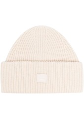 Acne Studios logo motif rib-knit beanie