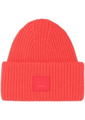 Acne Studios logo motif rib-knit beanie