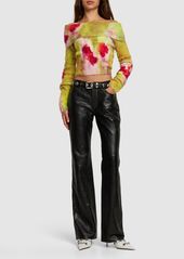 Acne Studios Mid Rise Straight Leather Pants