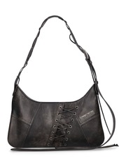 Acne Studios Midi Platt Patchwork Lace Leather Bag