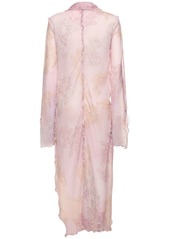 Acne Studios Printed Cotton & Silk Long Kaftan Dress