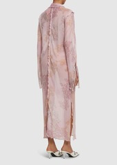 Acne Studios Printed Cotton & Silk Long Kaftan Dress