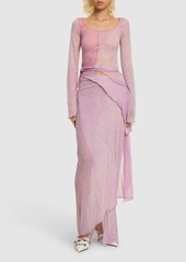 Acne Studios Printed Crepon Long Wrap Skirt