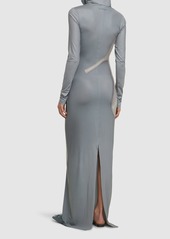 Acne Studios Printed Jersey Hooded Long Dress