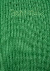 Acne Studios Rib Knit Wool Blend Sweater W/logo