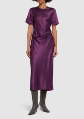 Acne Studios Satin Short Sleeved Midi Wrap Dress