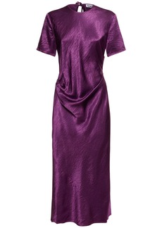Acne Studios Satin Short Sleeved Midi Wrap Dress