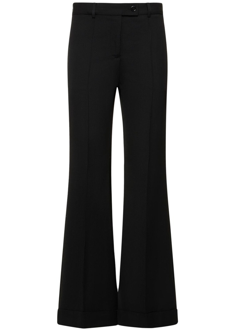 Acne Studios Tailored Wool Blend Crepe Flared Pants