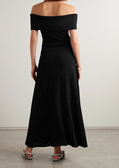 Adam Lippes - Bardot off-the-shoulder jacquard-knit maxi dress - Black - L