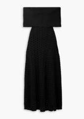 Adam Lippes - Bardot off-the-shoulder jacquard-knit maxi dress - Black - L