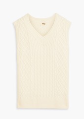 Adam Lippes - Brushed cable-knit cashmere and silk-blend vest - White - XL