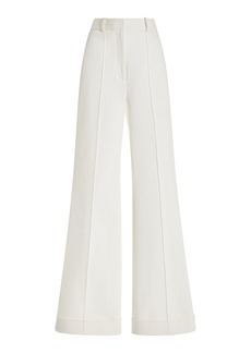 Adam Lippes - Deeda High-Rise Stretch-Cotton Flare Pants - White - US 0 - Moda Operandi