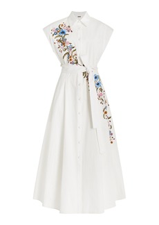Adam Lippes - Dejeuner Embroidered Cotton Poplin Maxi Dress - Multi - US 2 - Moda Operandi
