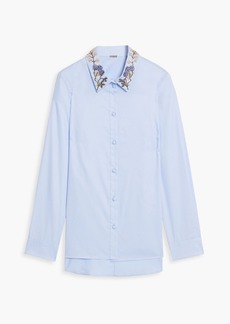 Adam Lippes - Embellished cotton-poplin shirt - Blue - US 8