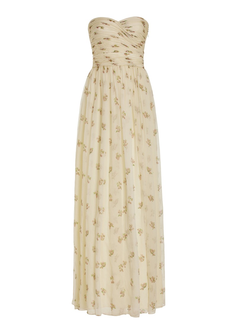 Adam Lippes - Estelle Floral-Printed Silk Crepon Maxi Dress - Ivory - US 0 - Moda Operandi