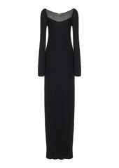 Adam Lippes - Florentine Ribbed-Knit Silk-Cashmere Dress - Black - XS - Moda Operandi