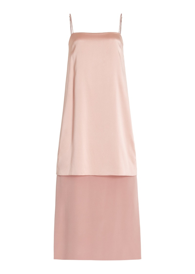 Adam Lippes - Layered Silk Charmeuse Midi Dress - Pink - US 6 - Moda Operandi