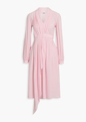 Adam Lippes - Pleated draped silk-crepe dress - Pink - US 2