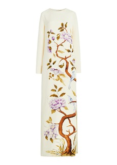 Adam Lippes - Printed Silk Crepe Column Maxi Dress - Ivory - US 2 - Moda Operandi