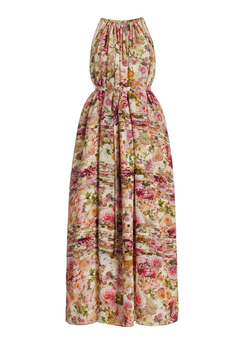 Adam Lippes - Sabine Floral-Printed Silk Crepe Midi Dress - Multi - XL - Moda Operandi