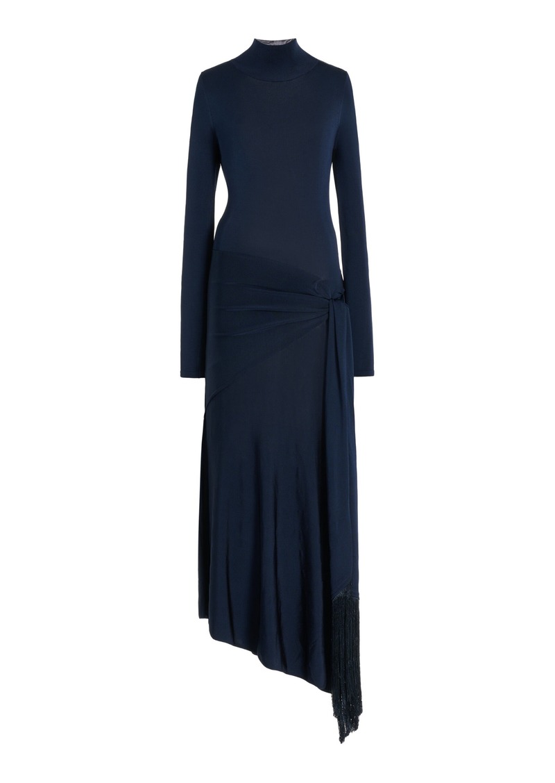 Adam Lippes - Scarf-Detailed Knit Maxi Dress - Black - XS - Moda Operandi