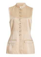 Adam Lippes - Tailored Satin Vest - Neutral - US 8 - Moda Operandi