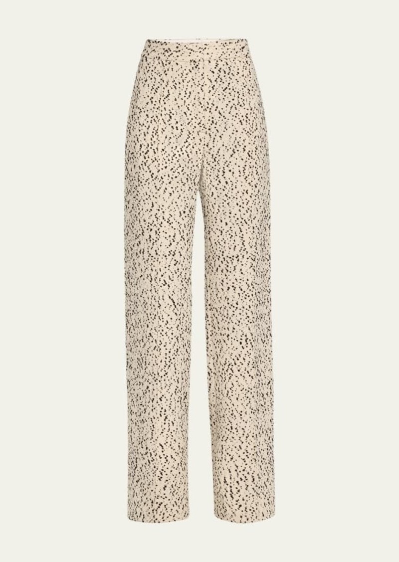 Adam Lippes Dalmatian Tweed Wide-Leg Pants