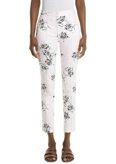 Adam Lippes Floral Print Cigarette Pants in Pale Pink Floral at Nordstrom