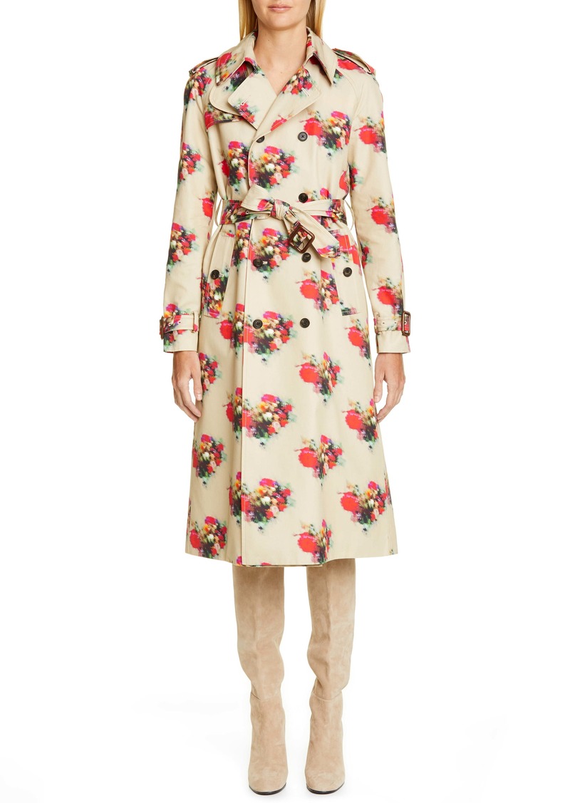 Adam Lippes Adam Lippes Floral Print Cotton Twill Trench Coat | Outerwear