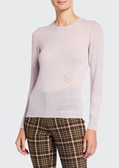 Adam Lippes Lightweight Cashmere Floral-Embroidered Sweater