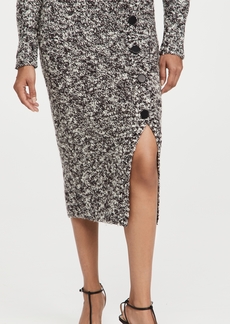 Adam Lippes Pencil Skirt with Placket In Wool Boucle