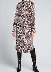 Adam Lippes Printed Dolman Sleeve Silk Dress