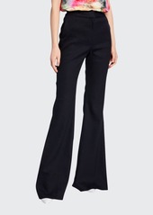 Adam Lippes Textured High-Rise Flare Pants