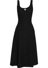 Adam Lippes Woman Button-embellished Bouclé Midi Dress Black