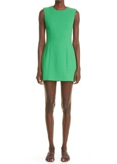 Adam Lippes Wool Crepe Fit & Flare Minidress in Grass at Nordstrom