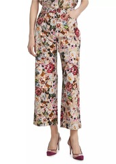 Adam Lippes Alessia Floral Cropped Wide-Leg Pants