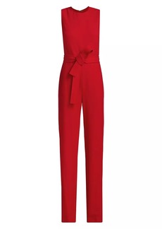 Adam Lippes Belted Wool Crepe Jumpsuit