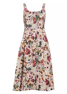 Adam Lippes Button-Front Floral Dress