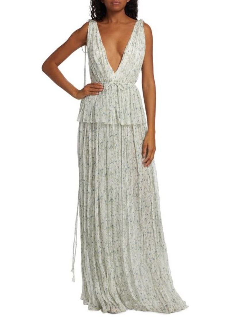 Adam Lippes Dendur Floral Drawstring Gown