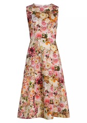 Adam Lippes Eloise Floral Cotton-Blend Midi-Dress