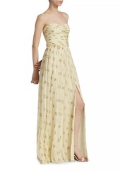 Adam Lippes Estelle Strapless Floral Silk Gown