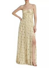 Adam Lippes Estelle Strapless Floral Silk Gown