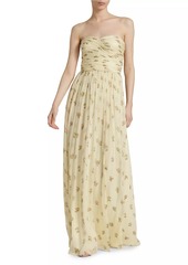 Adam Lippes Estelle Strapless Floral Silk Gown