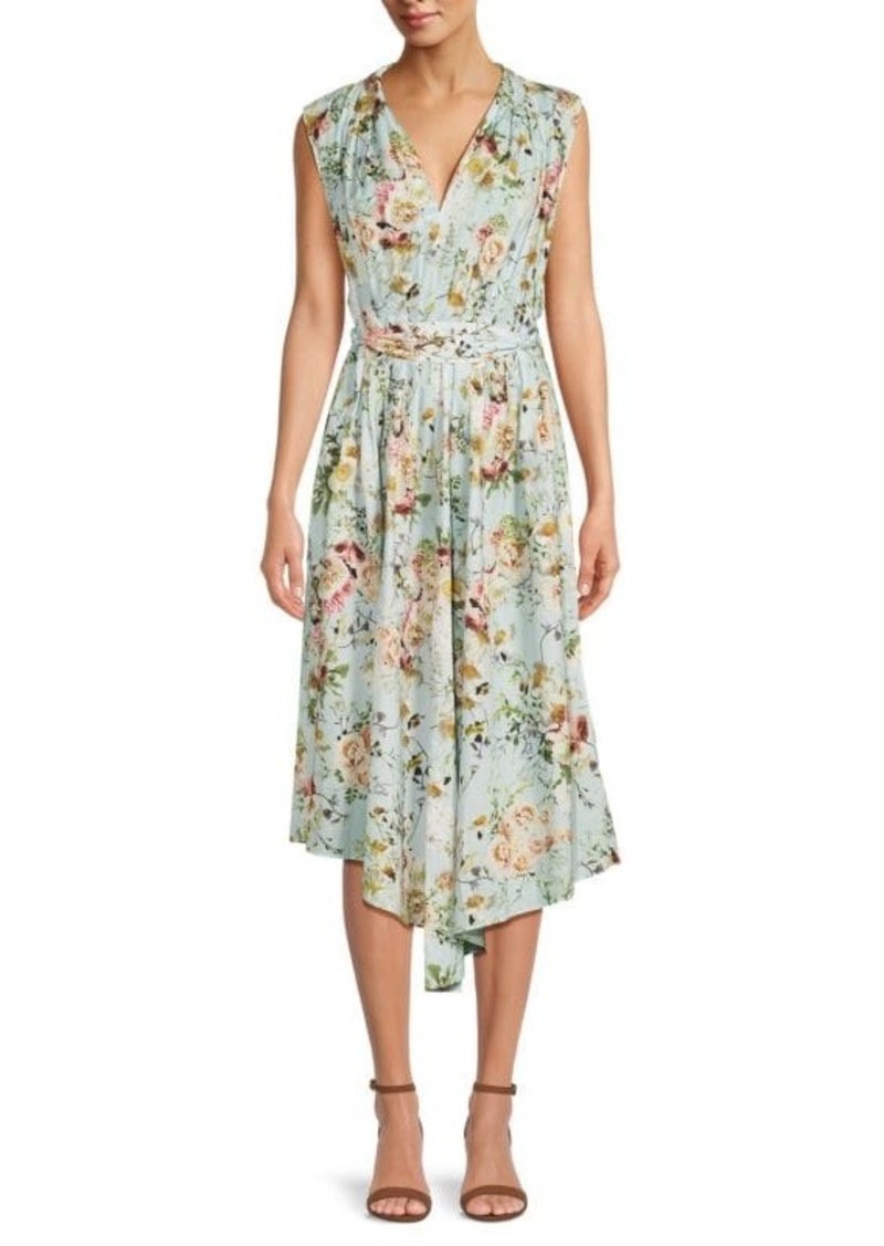 Adam Lippes Floral Asymmetrical Midi Dress